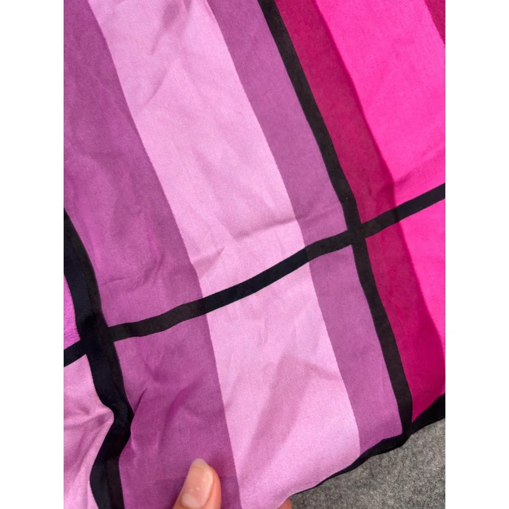 VTG Chic Oscar de la Renta Pink Purple Colorblock Geometric Square Scarf 21x21